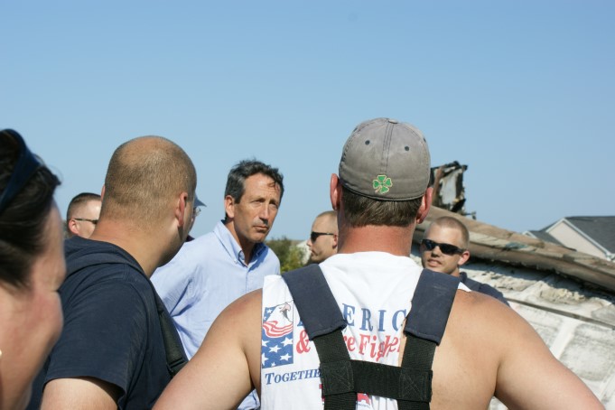 Sanford with firefighters